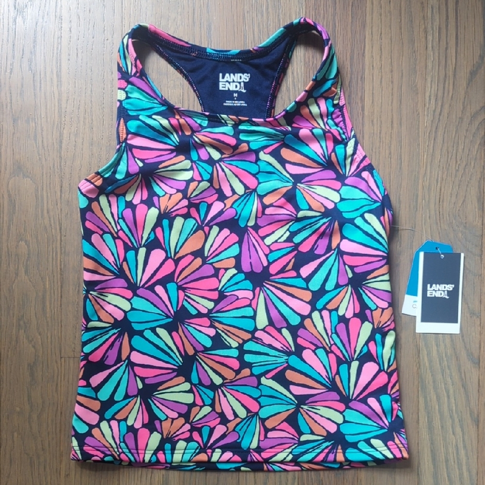 Lands' End Multicolor Floral Tank Top